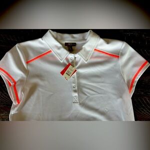 Talbots Womens Size MP Golf Tennis Polo Shirt UPF25 White  Collared